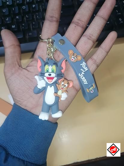 Tom & Jerry Cartoon Keychain Combo – Cute Rubber Key Ring for Bags & Kids - Image 4