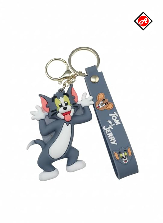 Tom & Jerry Keychain Set (2 Pieces) – Cute Rubber Cartoon Keyrings for Bags & Kids - Image 2