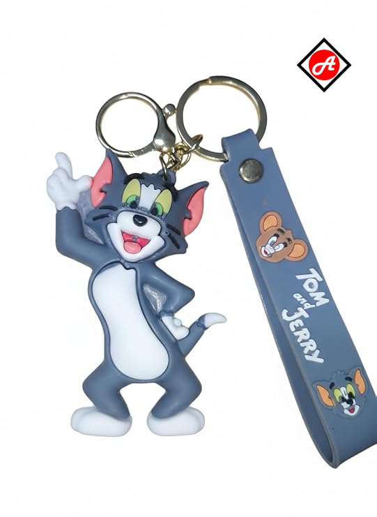 Tom & Jerry Cartoon Keychain Set (2 Pieces) – Rubber Character Key Rings for Bags & Kids - Image 4